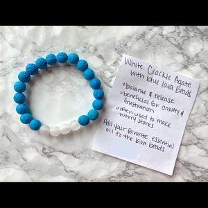 White Crackle Agate Crystal Bracelet